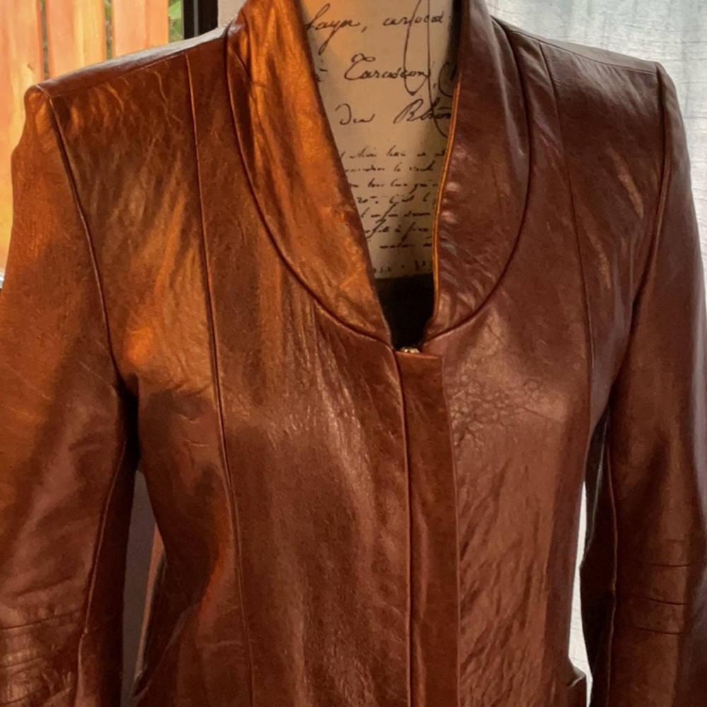 Rebecca Minkoff Metallic Copper Leather Jacket - Picture 5 of 16